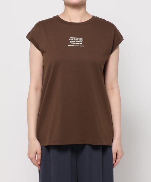 GLOBAL WORK(グローバルワーク)の「冷感コットンプリントノースリーブ/636808(Tシャツ/カットソー・レディース・レッド/ダークブラウン/ホワイト/ブラック・LARGE/MEDIUM)」の11枚目の写真