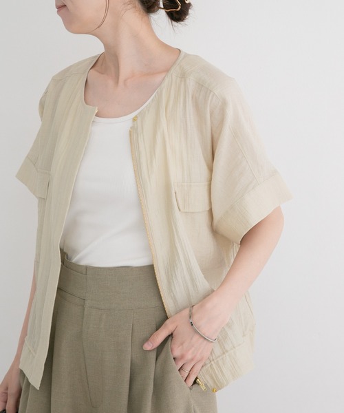 ITEMS URBANRESEARCH（アイテムズ アーバンリサーチ）の「ヨウリュウドルマンブルゾン（その他アウター・レディース・ベージュ/ブラック/ブルー系その他・FREE）」の2枚目の写真