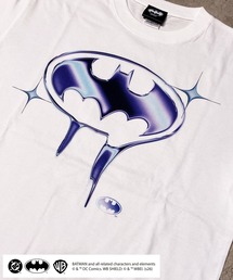 【BATMAN/バットマン】 クロームバットマーク グラフィックピグメントTシャツ グラフィックプリント ヴィンテージ加工 半袖 ユニセックス