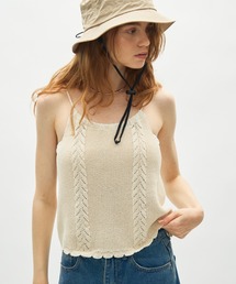 back ribbon halter knit top / バックリボンホルターニットトップ