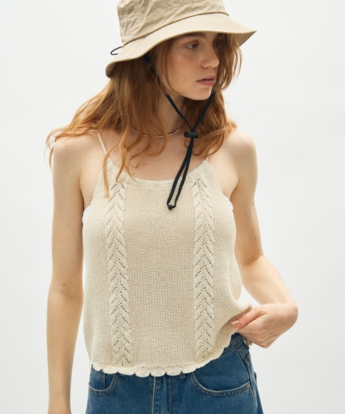 full/fill.(フルフィル)の「back ribbon halter knit top / バックリボンホルターニットトップ(ニット/セーター・レディース・ネイビー/アイボリー・FREE)」の2枚目の写真