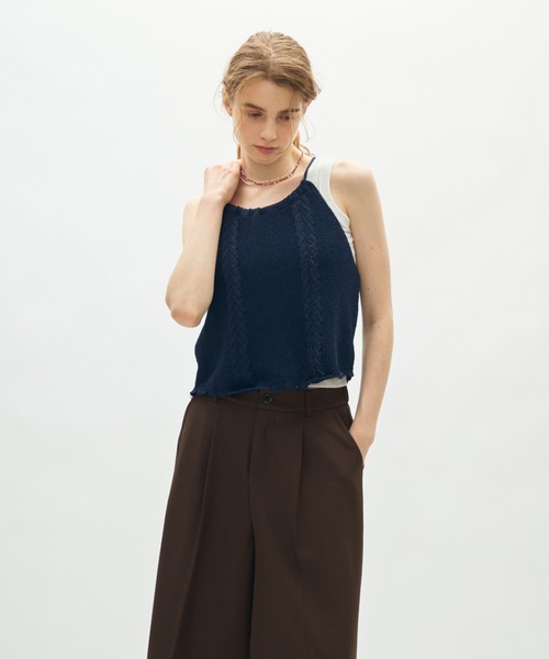 full/fill.(フルフィル)の「back ribbon halter knit top / バックリボンホルターニットトップ(ニット/セーター・レディース・ネイビー/アイボリー・FREE)」の15枚目の写真