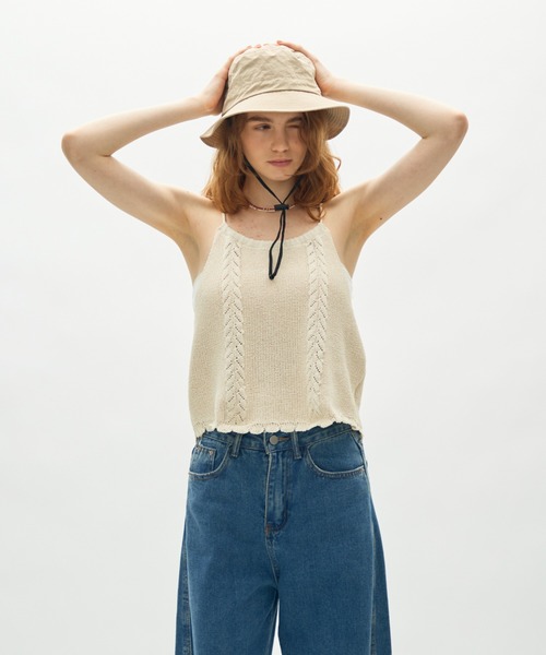 full/fill.(フルフィル)の「back ribbon halter knit top / バックリボンホルターニットトップ(ニット/セーター・レディース・ネイビー/アイボリー・FREE)」の8枚目の写真