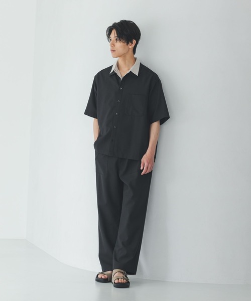 GLOBAL WORK(グローバルワーク)の「リネンブレンドシャツ/半袖/732032(シャツ/ブラウス・メンズ・ブラック/ダークブラウン・LARGE/X-LARGE/SMALL/MEDIUM)」の3枚目の写真
