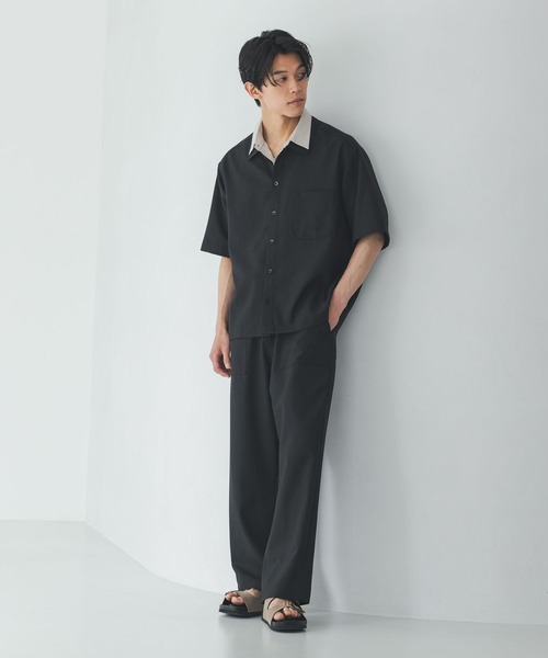 GLOBAL WORK(グローバルワーク)の「リネンブレンドシャツ/半袖/732032(シャツ/ブラウス・メンズ・ブラック/ダークブラウン・LARGE/X-LARGE/SMALL/MEDIUM)」の4枚目の写真