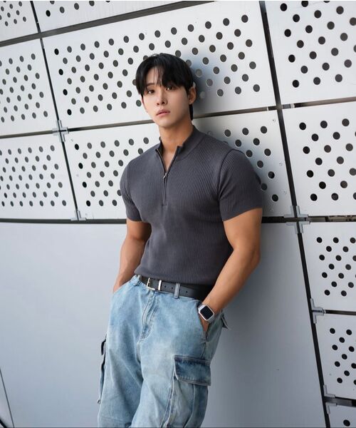 PHOS333（フォースサンサンサン）の「M Slim Fit Half Zip Knit/Charcoal（ニット/セーター・メンズ・その他・FREE）」の8枚目の写真