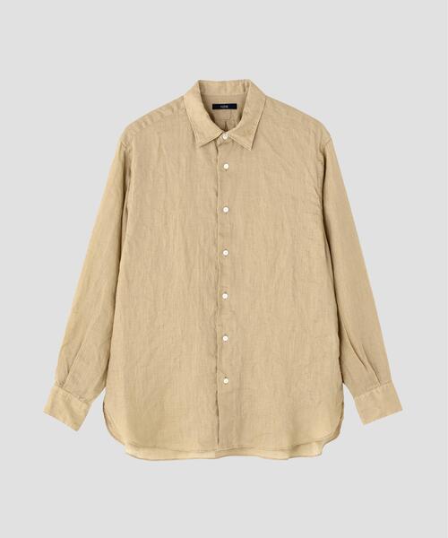 YLEVE(イレーヴ)の「YLEVE / LINEN BROADCLOTH SHIRT(シャツ/ブラウス・レディース・ベージュ/ホワイト・1/0)」の2枚目の写真