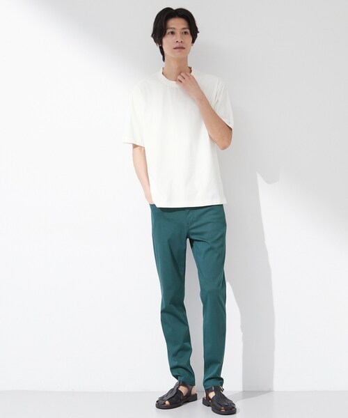 THE SHOP TK (ザ ショップ ティーケー )の「【吸水速乾/UVカット/接触冷感】ミニリップル半袖Tシャツ(Tシャツ/カットソー・メンズ・ライトグレー/オフホワイト/ネイビー・02/03/04)」の6枚目の写真