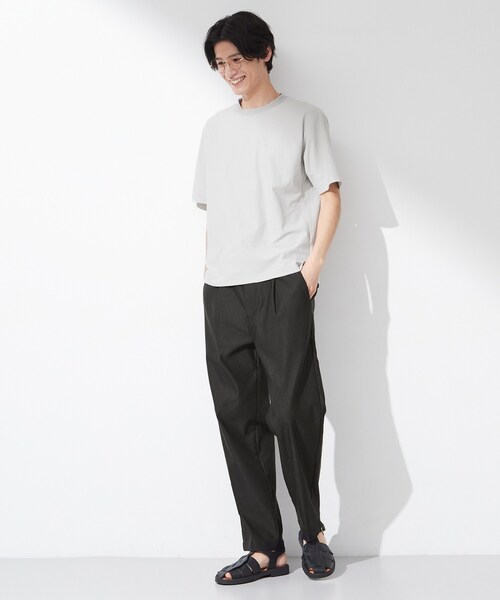 THE SHOP TK (ザ ショップ ティーケー )の「【吸水速乾/UVカット/接触冷感】ミニリップル半袖Tシャツ(Tシャツ/カットソー・メンズ・ライトグレー/オフホワイト/ネイビー・02/03/04)」の10枚目の写真