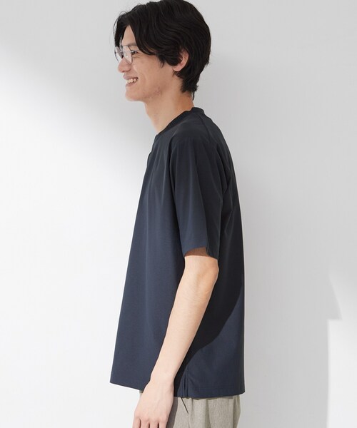 THE SHOP TK (ザ ショップ ティーケー )の「【吸水速乾/UVカット/接触冷感】ミニリップル半袖Tシャツ(Tシャツ/カットソー・メンズ・ライトグレー/オフホワイト/ネイビー・02/03/04)」の13枚目の写真