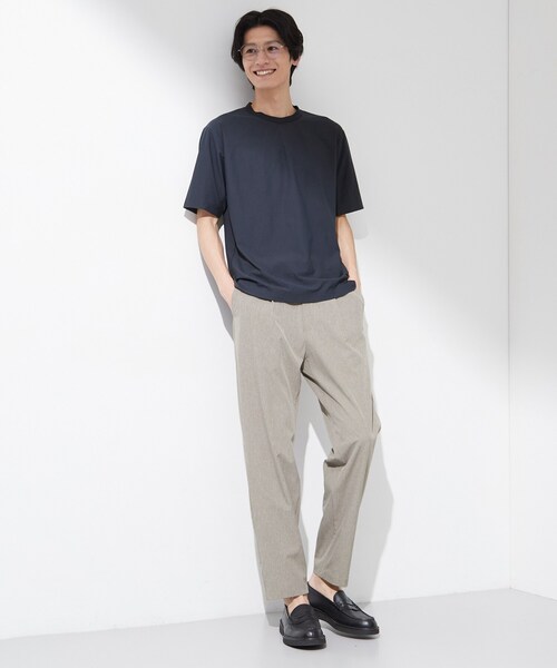 THE SHOP TK (ザ ショップ ティーケー )の「【吸水速乾/UVカット/接触冷感】ミニリップル半袖Tシャツ(Tシャツ/カットソー・メンズ・ライトグレー/オフホワイト/ネイビー・02/03/04)」の14枚目の写真