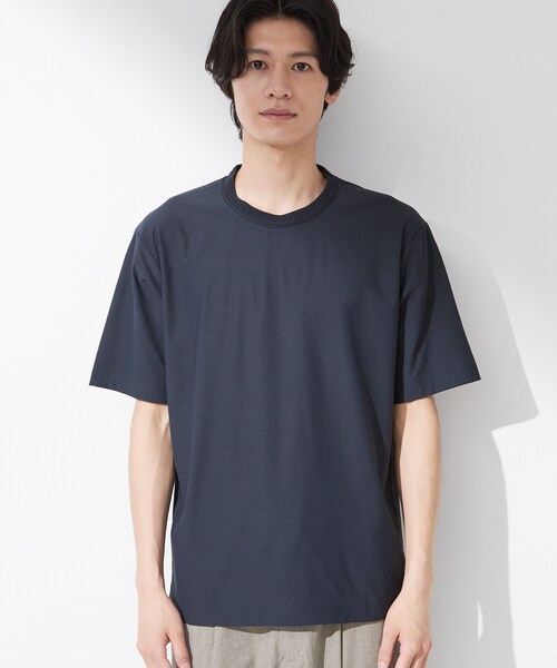 THE SHOP TK (ザ ショップ ティーケー )の「【吸水速乾/UVカット/接触冷感】ミニリップル半袖Tシャツ(Tシャツ/カットソー・メンズ・ライトグレー/オフホワイト/ネイビー・02/03/04)」の16枚目の写真
