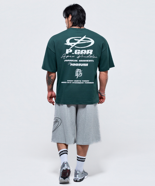 PHYSICAL GARMENTS（フィジカルガーメンツ）の「P2647 アーカイブクラックジャイアント半袖 [4COLOR]（Tシャツ/カットソー・メンズ・ブラック/ホワイト/チャコール/ダークグリーン・MEDIUM/LARGE/X-LARGE/XX-LARGE）」の5枚目の写真