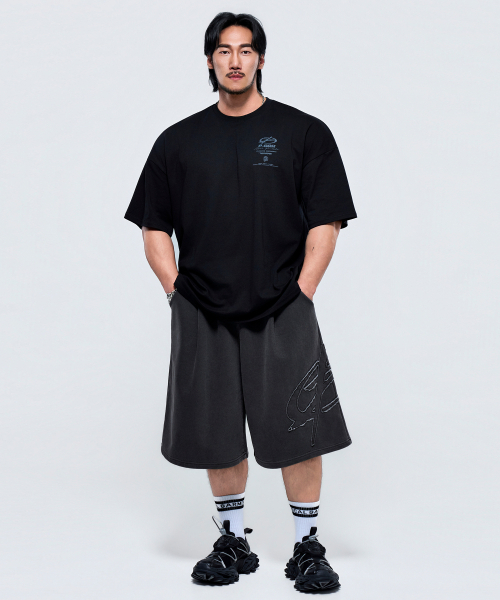 PHYSICAL GARMENTS（フィジカルガーメンツ）の「P2647 アーカイブクラックジャイアント半袖 [4COLOR]（Tシャツ/カットソー・メンズ・ブラック/ホワイト/チャコール/ダークグリーン・MEDIUM/LARGE/X-LARGE/XX-LARGE）」の10枚目の写真