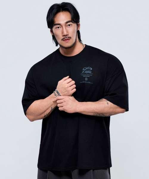 PHYSICAL GARMENTS（フィジカルガーメンツ）の「P2647 アーカイブクラックジャイアント半袖 [4COLOR]（Tシャツ/カットソー・メンズ・ブラック/ホワイト/チャコール/ダークグリーン・MEDIUM/LARGE/X-LARGE/XX-LARGE）」の12枚目の写真