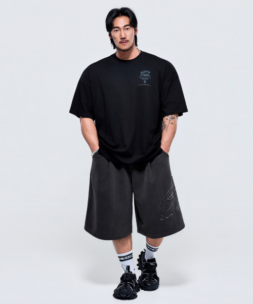 PHYSICAL GARMENTS（フィジカルガーメンツ）の「P2647 アーカイブクラックジャイアント半袖 [4COLOR]（Tシャツ/カットソー・メンズ・ブラック/ホワイト/チャコール/ダークグリーン・MEDIUM/LARGE/X-LARGE/XX-LARGE）」の15枚目の写真