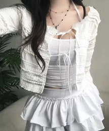 【Chiina】シアーレースボレロカーディガン