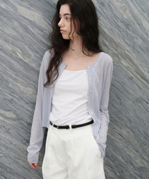 Light Linen Cardigan - Polar Sky-Blue