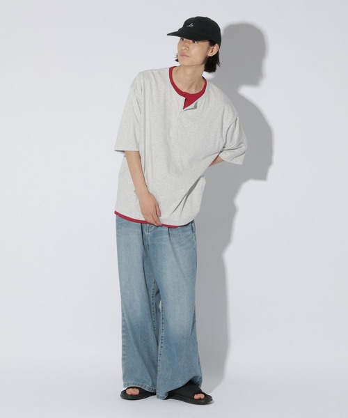 LAKOLE（ラコレ）の「フェイクヘンリーネックＴ / 869674（Tシャツ/カットソー・メンズ・ホワイト/ブラック/ネイビー・MEDIUM/LARGE）」の7枚目の写真