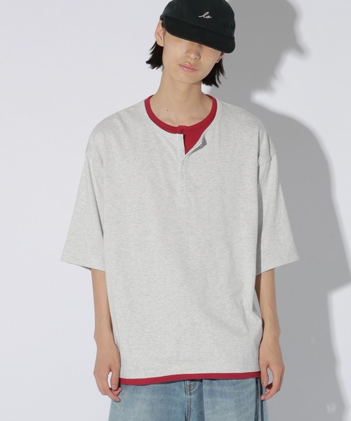 LAKOLE（ラコレ）の「フェイクヘンリーネックＴ / 869674（Tシャツ/カットソー・メンズ・ホワイト/ブラック/ネイビー・MEDIUM/LARGE）」の8枚目の写真