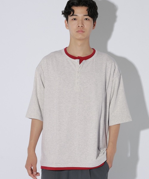 LAKOLE（ラコレ）の「フェイクヘンリーネックＴ / 869674（Tシャツ/カットソー・メンズ・ホワイト/ブラック/ネイビー・MEDIUM/LARGE）」の13枚目の写真