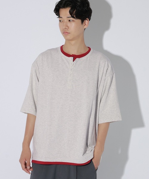 LAKOLE（ラコレ）の「フェイクヘンリーネックＴ / 869674（Tシャツ/カットソー・メンズ・ホワイト/ブラック/ネイビー・MEDIUM/LARGE）」の14枚目の写真