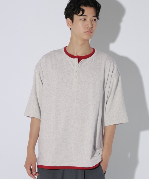 LAKOLE（ラコレ）の「フェイクヘンリーネックＴ / 869674（Tシャツ/カットソー・メンズ・ホワイト/ブラック/ネイビー・MEDIUM/LARGE）」の15枚目の写真