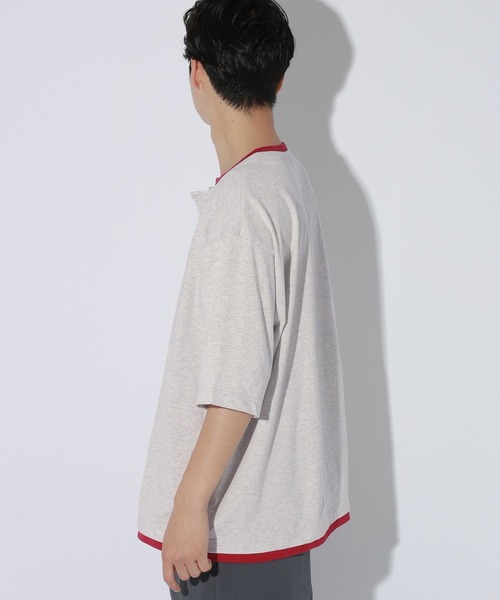 LAKOLE（ラコレ）の「フェイクヘンリーネックＴ / 869674（Tシャツ/カットソー・メンズ・ホワイト/ブラック/ネイビー・MEDIUM/LARGE）」の16枚目の写真