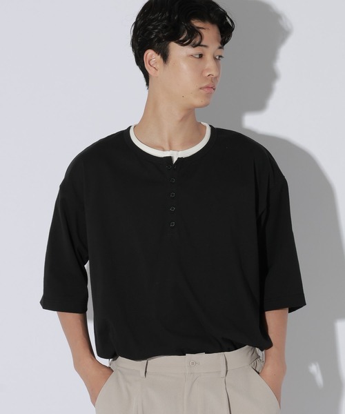 LAKOLE（ラコレ）の「フェイクヘンリーネックＴ / 869674（Tシャツ/カットソー・メンズ・ホワイト/ブラック/ネイビー・MEDIUM/LARGE）」の21枚目の写真
