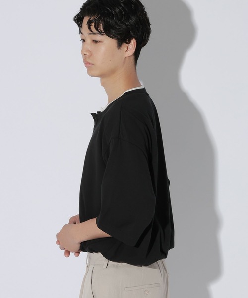 LAKOLE（ラコレ）の「フェイクヘンリーネックＴ / 869674（Tシャツ/カットソー・メンズ・ホワイト/ブラック/ネイビー・MEDIUM/LARGE）」の22枚目の写真