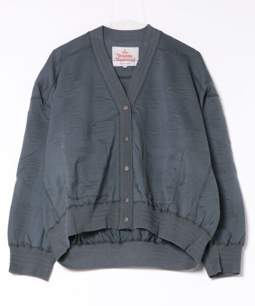 Vivienne Westwood(ヴィヴィアンウエストウッド)の「ORB CHAIN REPEAT PILLOW CARDIGAN(その他アウター・レディース・グレー/ブラック・FREE)」の1枚目の写真