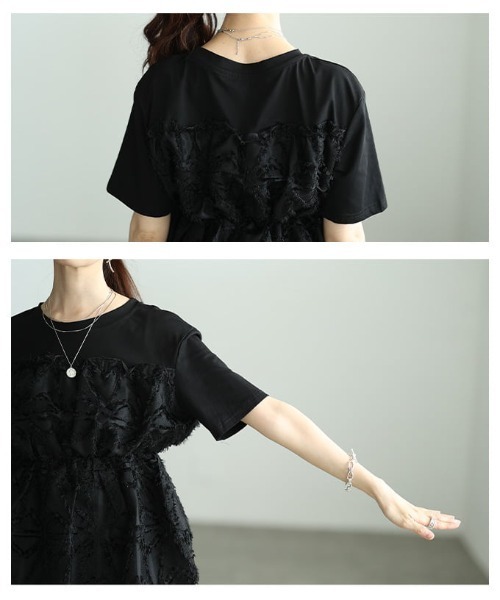 Sawa a la mode(サワアラモード)の「ビスチェドッキングカットソー(Tシャツ/カットソー・レディース・ブラック/ブラック×ホワイト・FREE)」の6枚目の写真