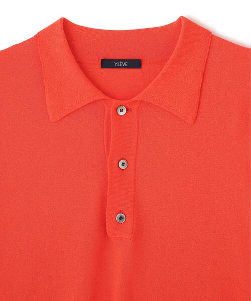 YLEVE(イレーヴ)の「YLEVE / WASHI COTTON PAPER KNIT POLO(ポロシャツ・メンズ・レッド系その他4/カーキ/ブラック・4)」の12枚目の写真