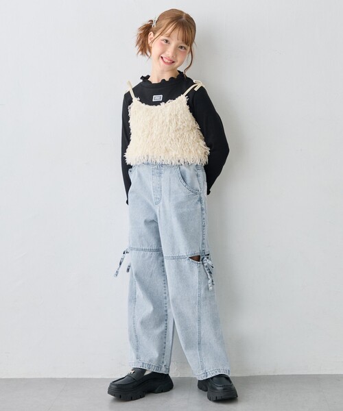 ANY(エニィ)の「【2点セット】Tシャツ×フェザーライク キャミソール(Tシャツ/カットソー・キッズ・アイボリー系・110/120/130)」の7枚目の写真