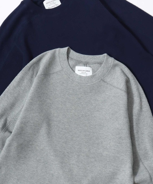 HOUSTON（ヒューストン）の「HOUSTON/ヒューストン Heavy Thermal Crew Tee/ヘビーサーマル ワッフル 無地 クルーネック 長袖Tシャツ/ロングスリーブTシャツ/ロンT/レディース メンズ（Tシャツ/カットソー・メンズ・ネイビー/ブラック/オフホワイト/グレー・M/L/XL）」の3枚目の写真
