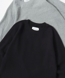 HOUSTON/ヒューストン Heavy Thermal Crew Tee/ヘビーサーマル ワッフル 無地 クルーネック 長袖Tシャツ/ロングスリーブTシャツ/ロンT/レディース メンズ