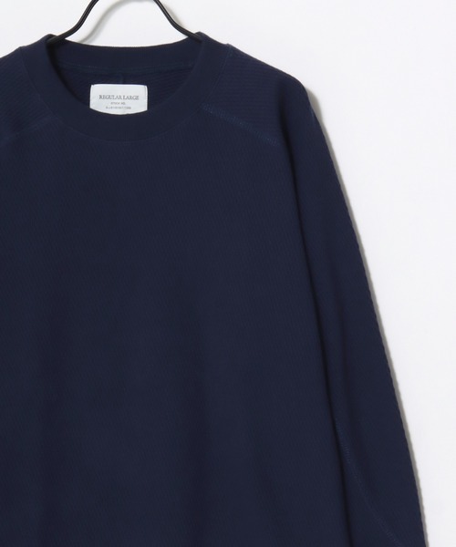 HOUSTON（ヒューストン）の「HOUSTON/ヒューストン Heavy Thermal Crew Tee/ヘビーサーマル ワッフル 無地 クルーネック 長袖Tシャツ/ロングスリーブTシャツ/ロンT/レディース メンズ（Tシャツ/カットソー・メンズ・ネイビー/ブラック/オフホワイト/グレー・M/L/XL）」の8枚目の写真