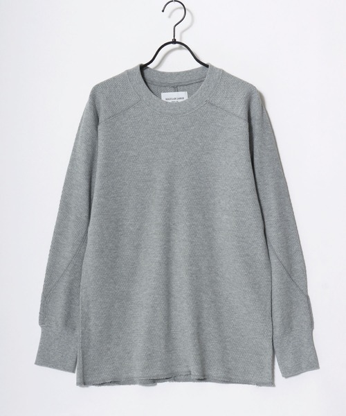 HOUSTON（ヒューストン）の「HOUSTON/ヒューストン Heavy Thermal Crew Tee/ヘビーサーマル ワッフル 無地 クルーネック 長袖Tシャツ/ロングスリーブTシャツ/ロンT/レディース メンズ（Tシャツ/カットソー・メンズ・ネイビー/ブラック/オフホワイト/グレー・M/L/XL）」の11枚目の写真
