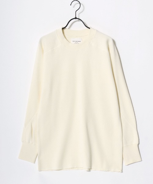 HOUSTON（ヒューストン）の「HOUSTON/ヒューストン Heavy Thermal Crew Tee/ヘビーサーマル ワッフル 無地 クルーネック 長袖Tシャツ/ロングスリーブTシャツ/ロンT/レディース メンズ（Tシャツ/カットソー・メンズ・ネイビー/ブラック/オフホワイト/グレー・M/L/XL）」の9枚目の写真