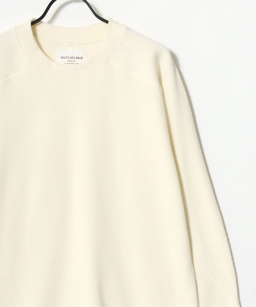 HOUSTON（ヒューストン）の「HOUSTON/ヒューストン Heavy Thermal Crew Tee/ヘビーサーマル ワッフル 無地 クルーネック 長袖Tシャツ/ロングスリーブTシャツ/ロンT/レディース メンズ（Tシャツ/カットソー・メンズ・ネイビー/ブラック/オフホワイト/グレー・M/L/XL）」の5枚目の写真