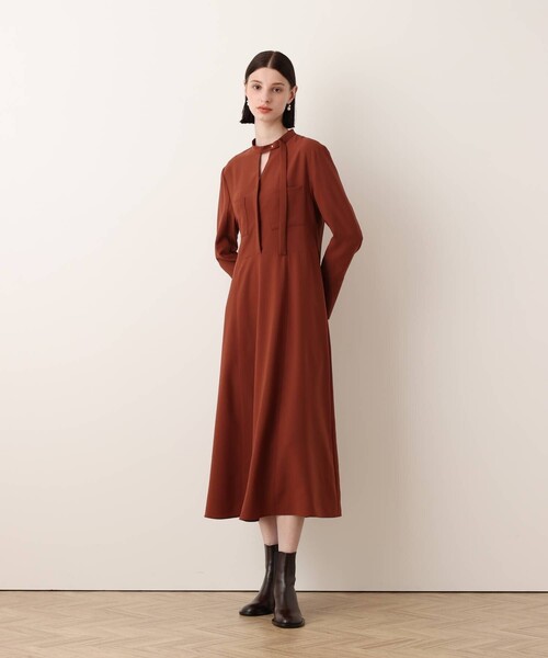 allureville(アルアバイル)の「アシンメトリーボウタイワンピース(ワンピース・レディース・ブラウン・2/1)」の21枚目の写真