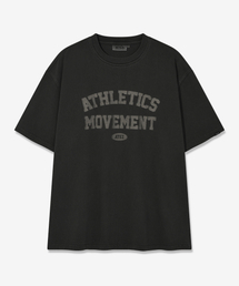 ATEZ（アテズ）の「アスレチックロゴプリントオーバーサイズ半袖Tシャツ[ピグメントチャコール]（Tシャツ/カットソー）」