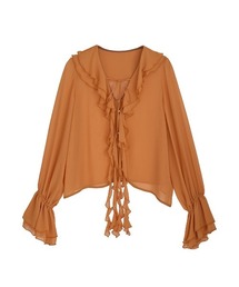 Ameri（アメリ）の「SHEER TWIST FRILL BLOUSE（シャツ/ブラウス）」