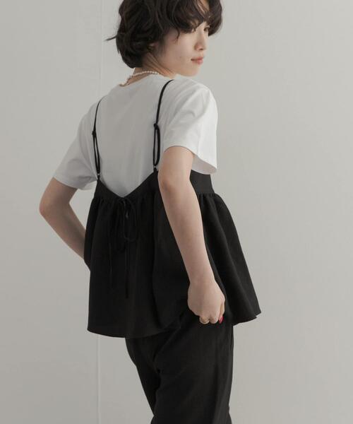 URBAN RESEARCH DOORS(アーバンリサーチドアーズ)の「バックリボンキャミ付きイージーパンツ(ワンピース・レディース・ブラック/ブラウン・FREE)」の3枚目の写真