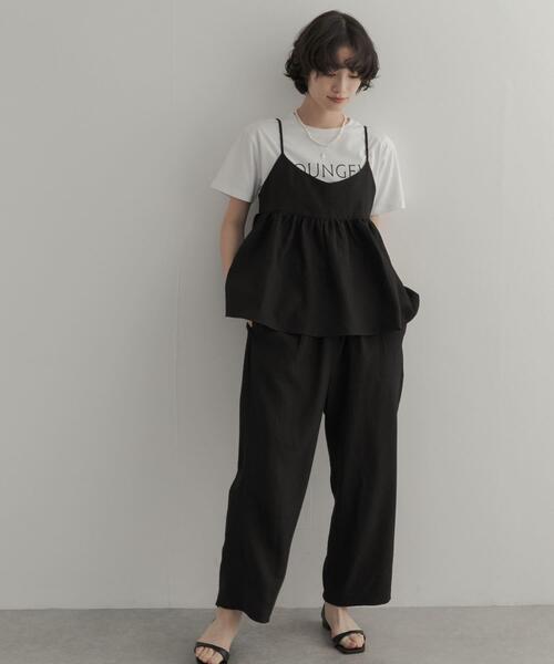 URBAN RESEARCH DOORS(アーバンリサーチドアーズ)の「バックリボンキャミ付きイージーパンツ(ワンピース・レディース・ブラック/ブラウン・FREE)」の5枚目の写真