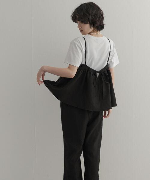 URBAN RESEARCH DOORS(アーバンリサーチドアーズ)の「バックリボンキャミ付きイージーパンツ(ワンピース・レディース・ブラック/ブラウン・FREE)」の8枚目の写真