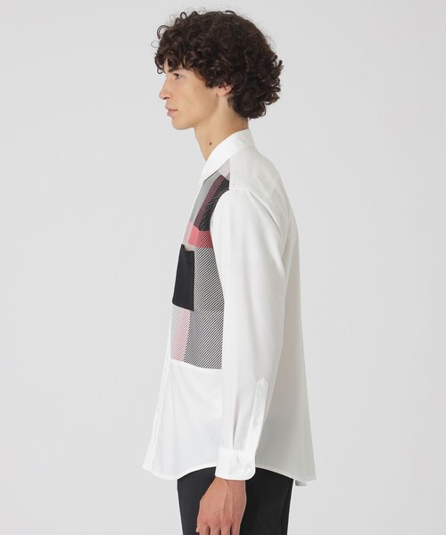 BLACK LABEL CRESTBRIDGE(ブラックレーベル・クレストブリッジ)の「クレストブリッジチェックニットドッキングシャツ(シャツ/ブラウス・メンズ・オフホワイト/ブラック・XL/S/L/M)」の5枚目の写真