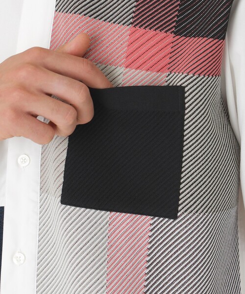 BLACK LABEL CRESTBRIDGE(ブラックレーベル・クレストブリッジ)の「クレストブリッジチェックニットドッキングシャツ(シャツ/ブラウス・メンズ・オフホワイト/ブラック・XL/S/L/M)」の7枚目の写真