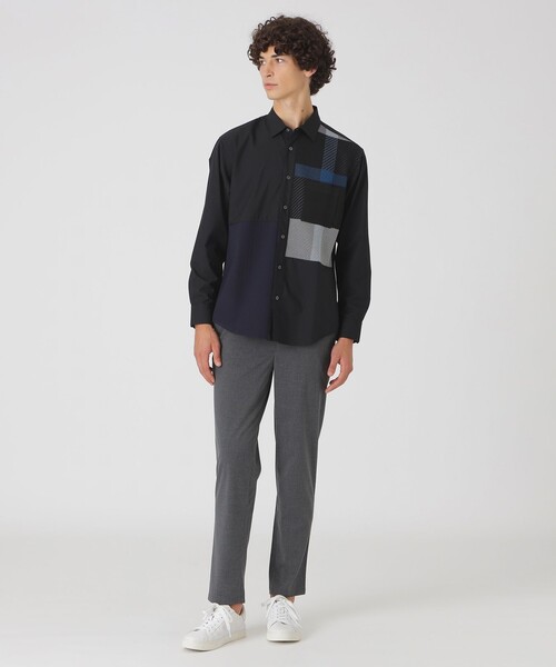 BLACK LABEL CRESTBRIDGE(ブラックレーベル・クレストブリッジ)の「クレストブリッジチェックニットドッキングシャツ(シャツ/ブラウス・メンズ・オフホワイト/ブラック・XL/S/L/M)」の9枚目の写真