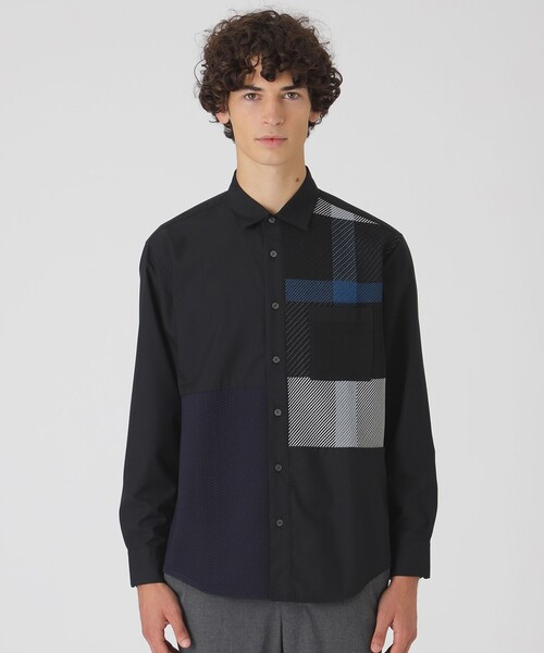 BLACK LABEL CRESTBRIDGE(ブラックレーベル・クレストブリッジ)の「クレストブリッジチェックニットドッキングシャツ(シャツ/ブラウス・メンズ・オフホワイト/ブラック・XL/S/L/M)」の10枚目の写真